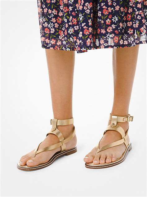 pearson michael kors|Pearson Metallic Leather Sandal .